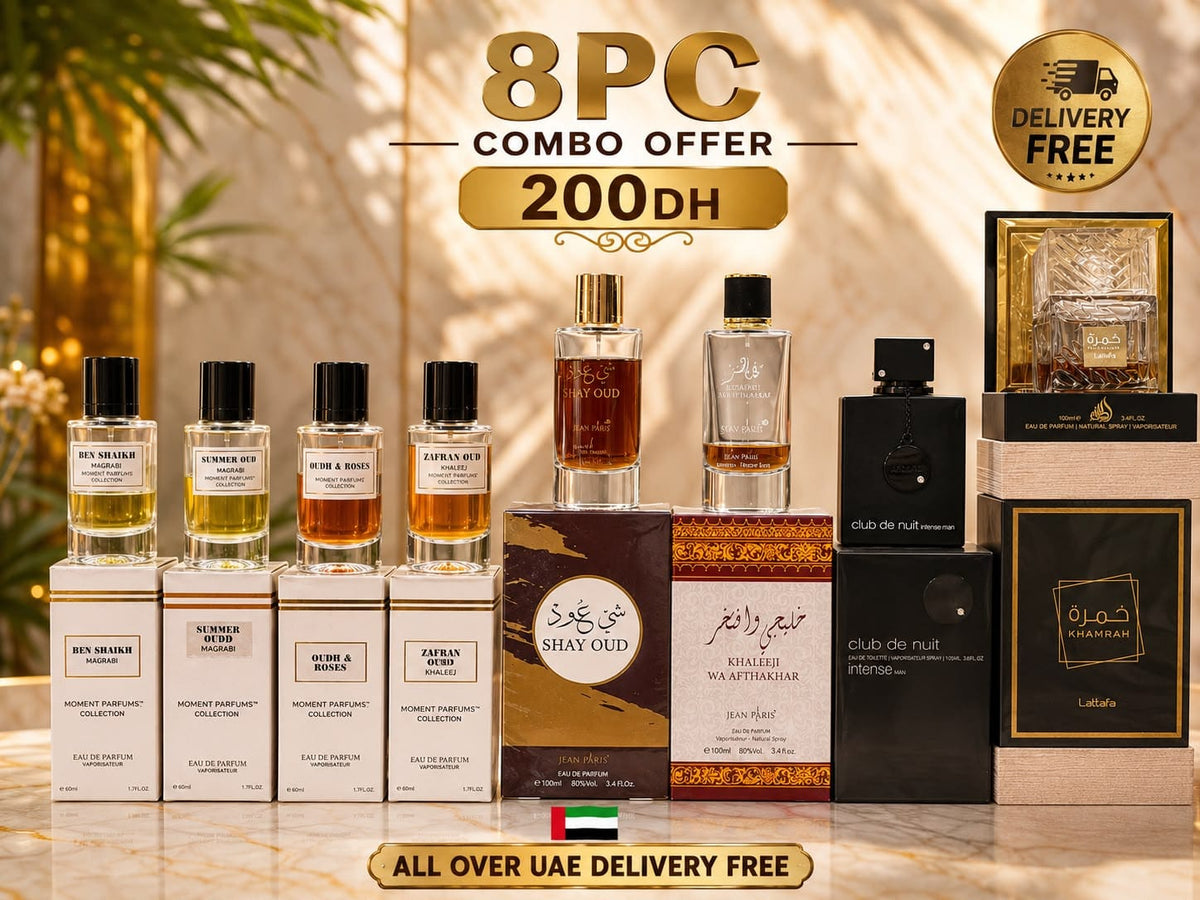 8 PC Combo Offer - Moment Parfums, Jean Paris, Armaf & Lattafa