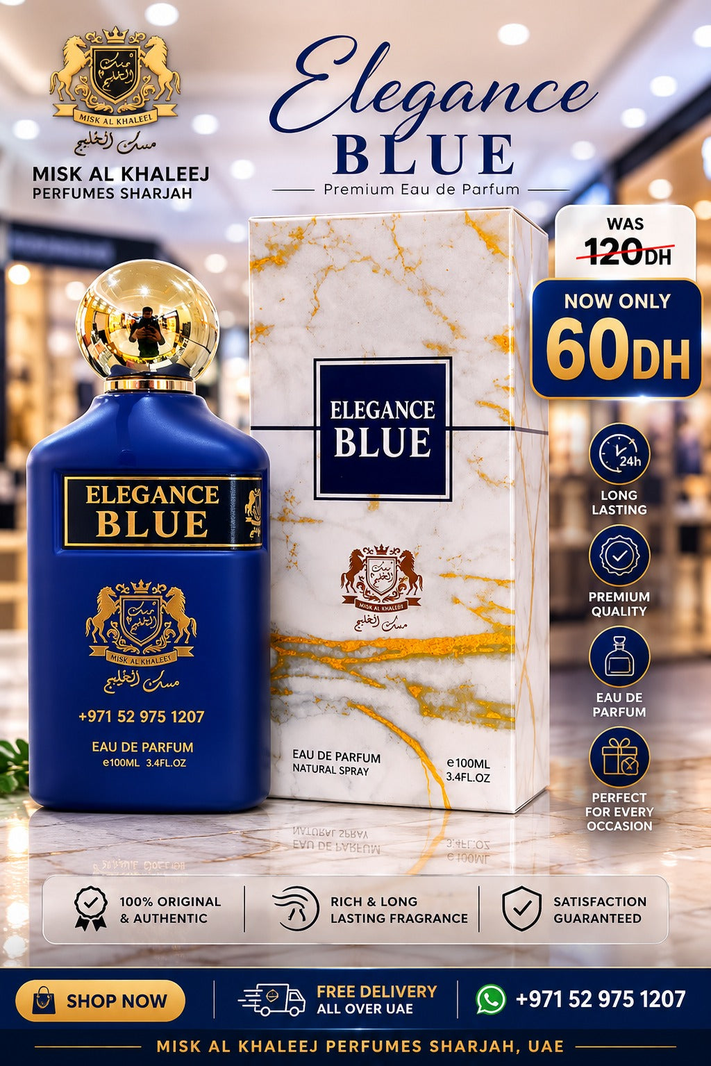 Elegance Blue Eau de Parfum 100 ml - Misk Al Khaleej