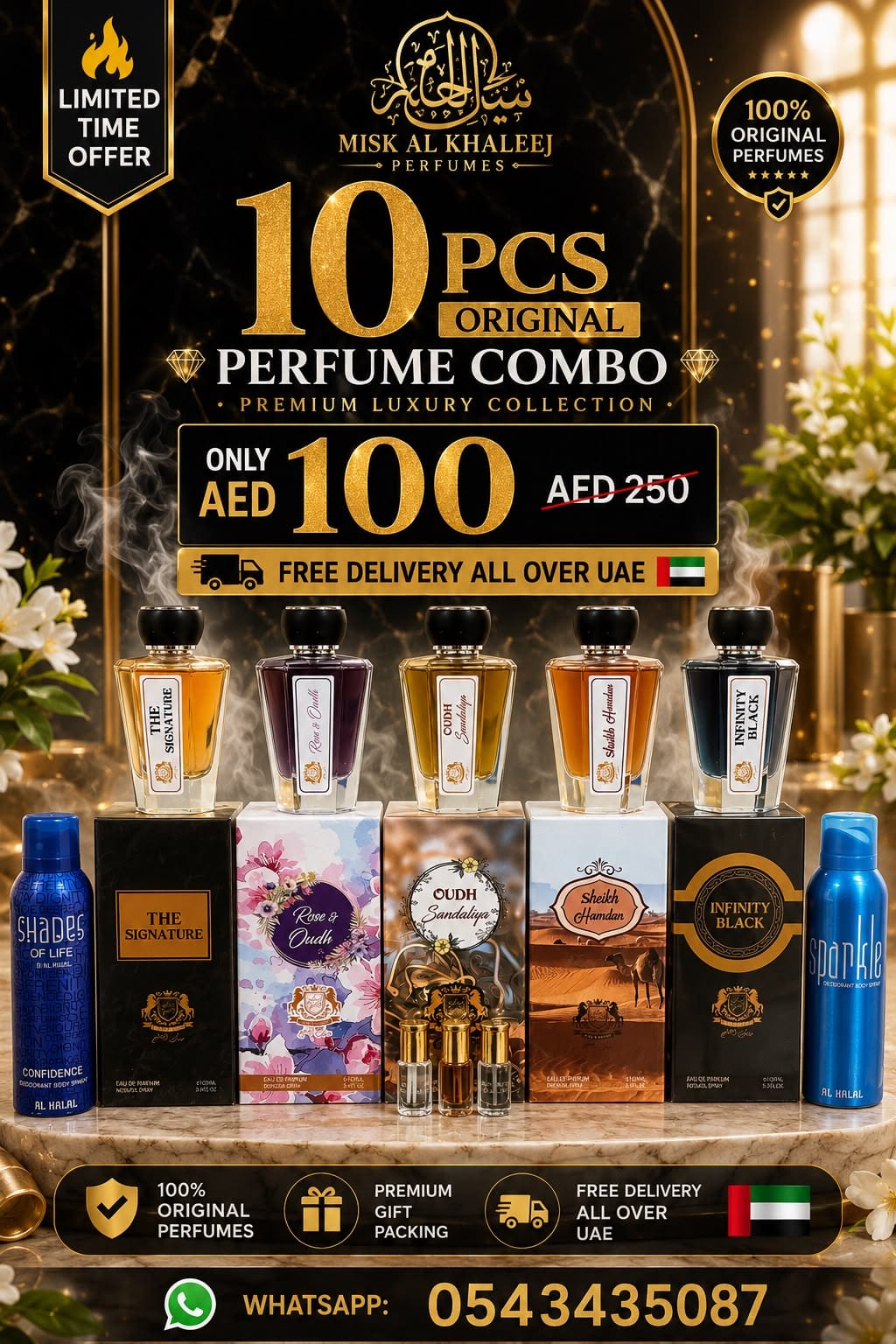 10 PCS Original Perfume Combo - Premium Luxury Collection