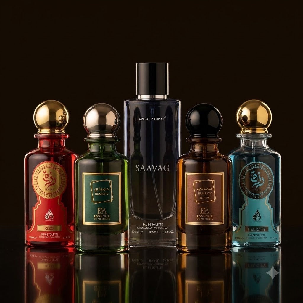 5 PC Perfume Combo - Rizq, Humraty & Saavag