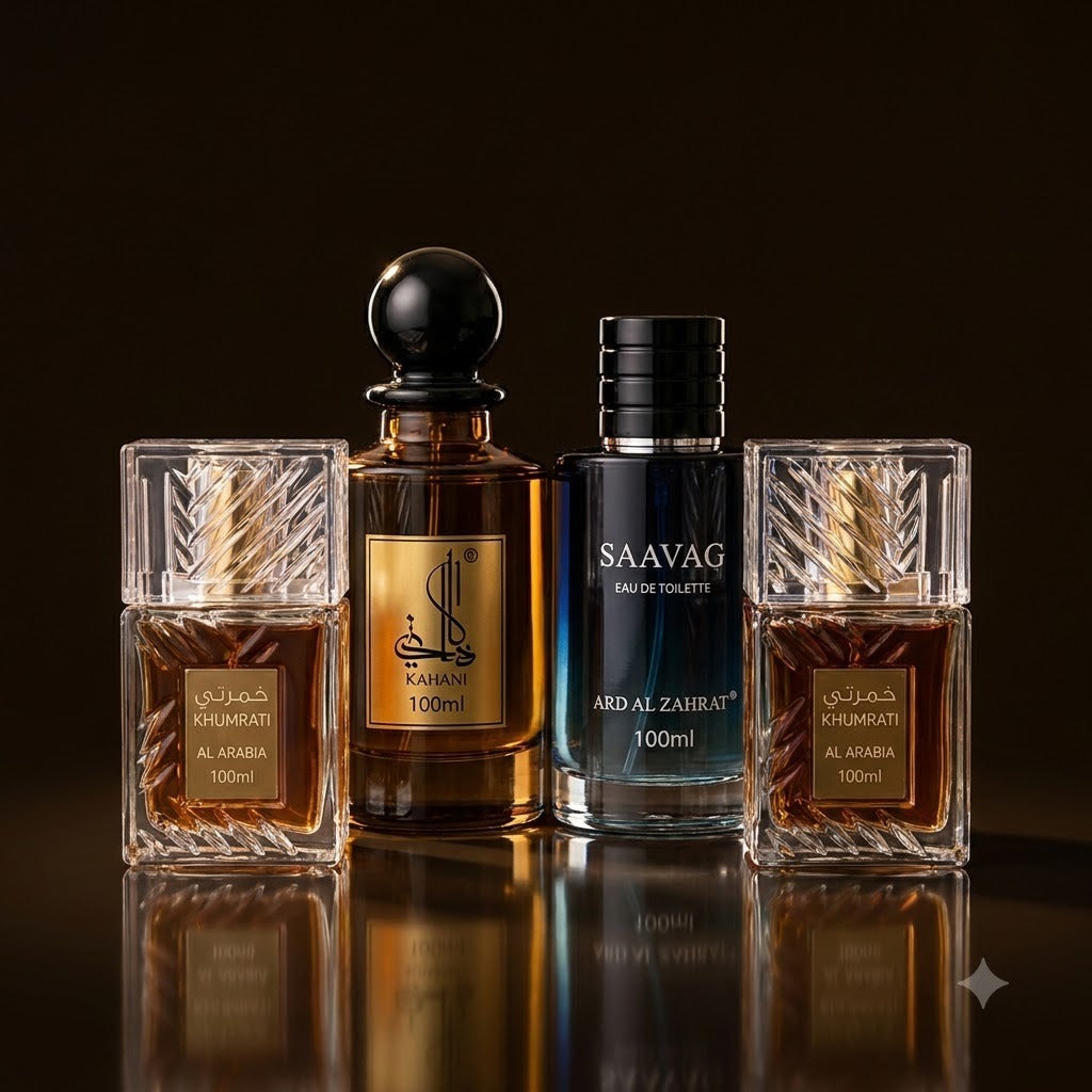 Exclusive 4 PC Perfume Set - Khumrati, Kahani & Saavag